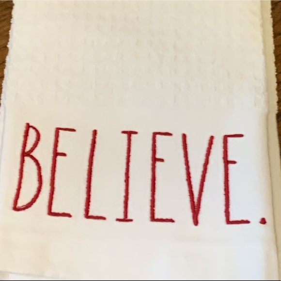 Rae Dunn MERRY&BRIGHT/BELIEVE Kitchen Towels - Picture 2 of 5